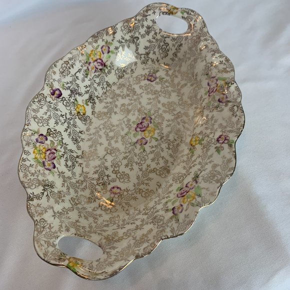 Vintage James Kent Pearl Delight Trinket Bowl Duchess Gold Trim - Picture 7 of 13